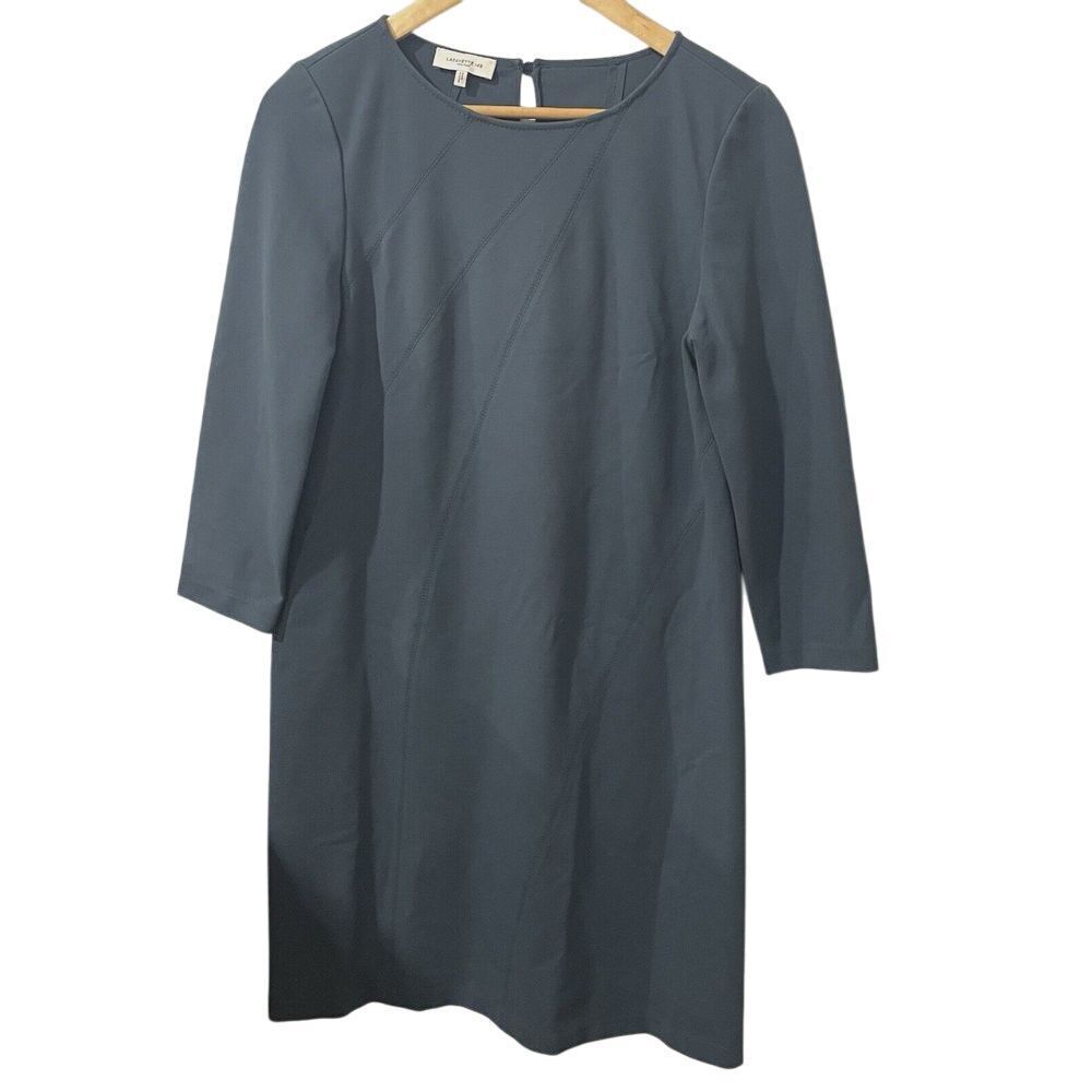 Lafayette 148 Sheath Dress Dark Blue Long Sleeves Career Womens‎ Small Corpcore